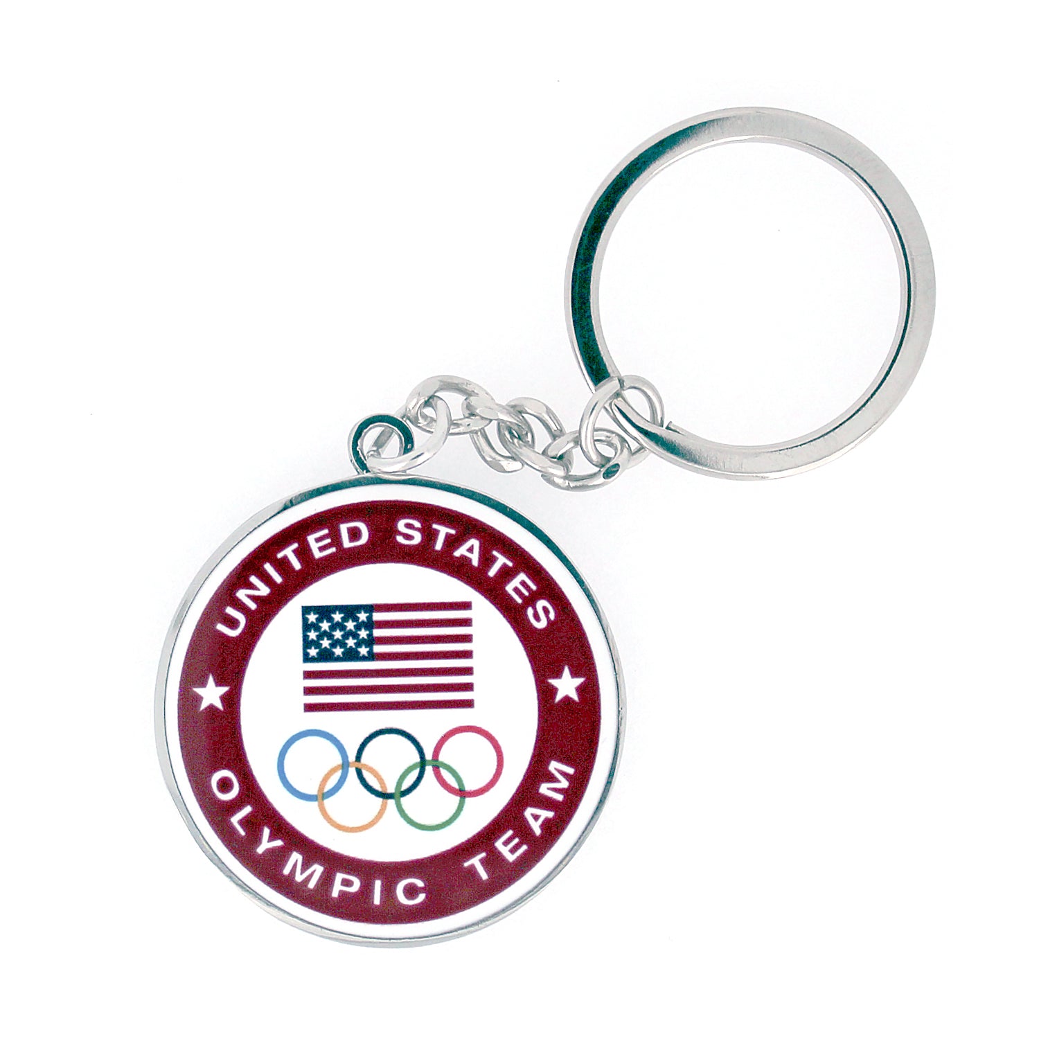 USOC Logo Round Spinning Keytag on Backer card with hologram