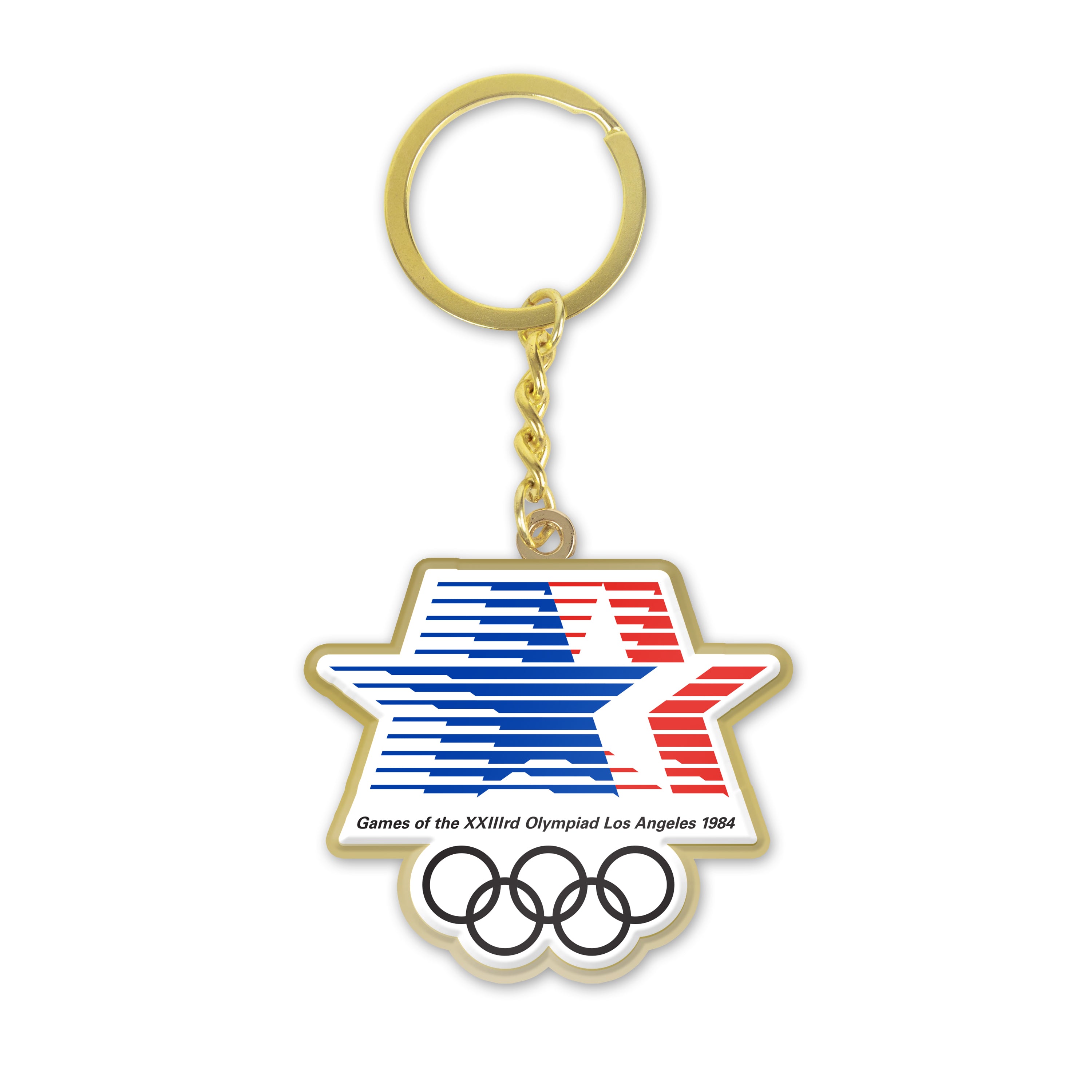 USOPC Team USA LA84 Moving Stars Red white and blue keychain with holo