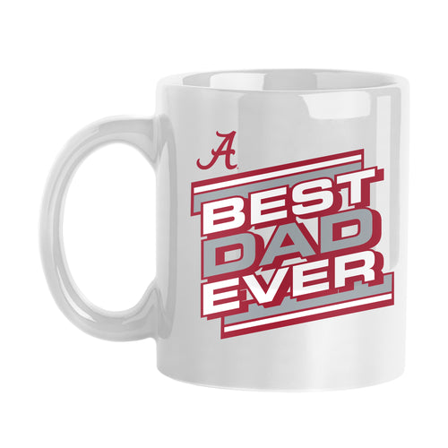 Alabama 11oz Best Dad Ever sublimated mug with team logo, perfect for coffee or tea, made by Logo Brands.