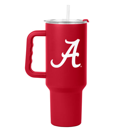 Alabama 40oz Flipside powder coat tumbler by Logo Brands, durable drinkware with team logo design and spill-resistant lid.