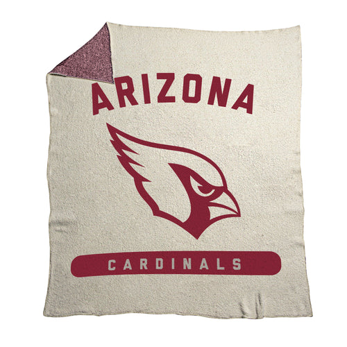 Arizona Cardinals Prime Luxe Dreams Throw blanket by Logo Brands, featuring team logo and soft, plush fabric for cozy comfort.