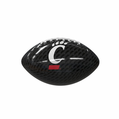 Cincinnati Carbon Fiber Mini Glossy Football by Logo Brands, a compact recreation football with a shiny carbon fiber finish.