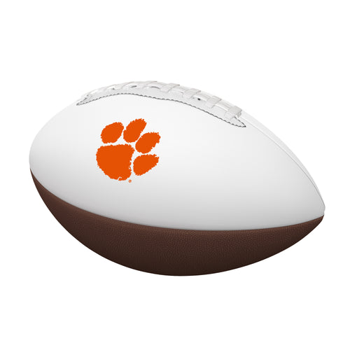 Clemson mini-size autograph football by Logo Brands, featuring team logo and space for signatures, perfect for collection or display.