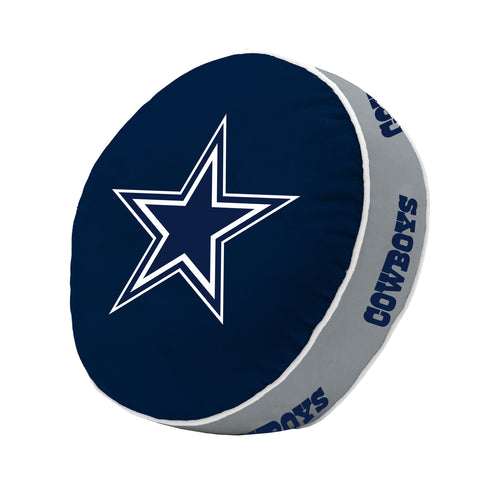 Dallas Cowboys Puff Pillow featuring team logo, soft blanket-style design, and plush fabric for fan comfort.