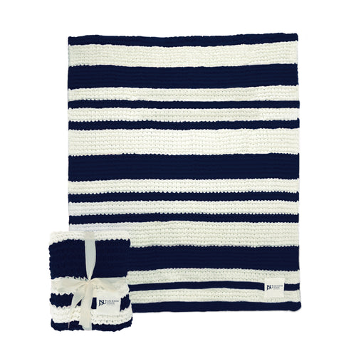 Jackson State cable knit throw blanket 50x60 from Logo Brands with Jackson State logo and cable knit design.