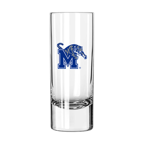 Memphis 2.5oz Logo Shooter drinkware by Logo Brands, featuring a clear glass with Memphis logo and branding.