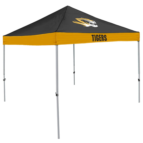 Missouri Economy Canopy shelter by Logo Brands, portable outdoor shelter with sturdy frame and beige fabric top.