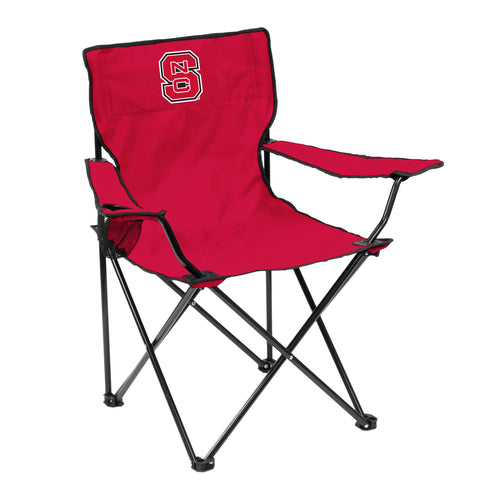 NC State Quad Chair by Logo Brands, showing a comfortable foldable furniture chair with NC State logo design.
