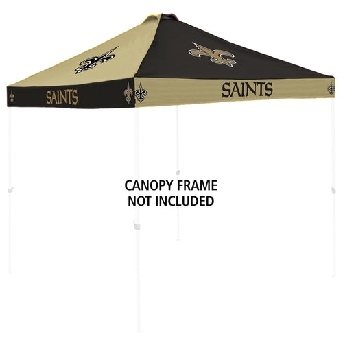 New Orleans Saints checkerboard canopy top shelter by Logo Brands with team colors and logo design.
