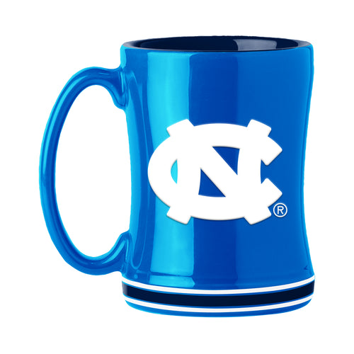 North Carolina 14oz Relief Mug by Logo Brands, featuring a detailed state relief design on ceramic drinkware.