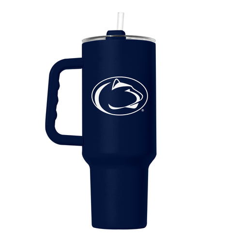 Penn State 40oz Flipside Powder Coat Tumbler with Penn State logo, durable drinkware for hot and cold beverages.