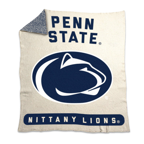 Penn State Prime Luxe Dreams throw blanket by Logo Brands, featuring Penn State logo and soft fabric, perfect for cozy lounging.