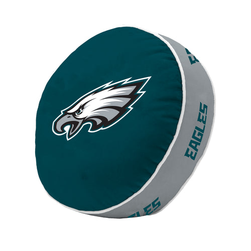 Philadelphia Eagles puff pillow with team logo, soft blanket-style cushion featuring Eagles branding and vibrant team colors.