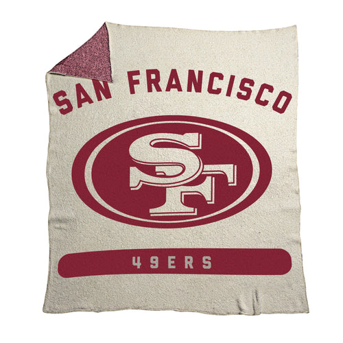 San Francisco 49ers Prime Luxe Dreams Throw blanket with team logo and soft fabric, perfect for game day comfort