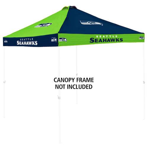 Seattle Seahawks checkerboard canopy top shelter with team logo, designed for outdoor protection and fan display.