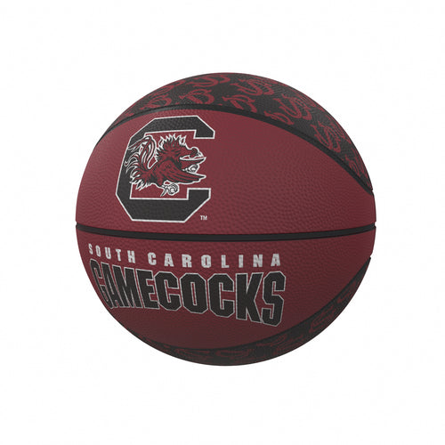 South Carolina repeating logo mini rubber basketball by Logo Brands, designed for recreation and casual play.