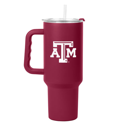 Texas A&M 40oz Flipside Powder Coat Tumbler by Logo Brands, black drinkware with Texas A&M logo and durable powder-coated finish.