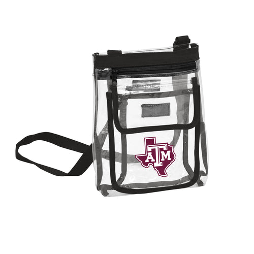 Clear crossbody bag with Texas A&M logo and branding, perfect for gameday events and fan outings.