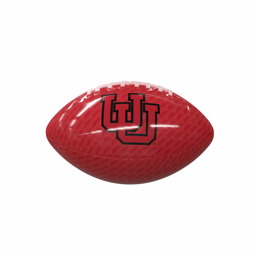 Utah Carbon Fiber Mini Glossy Football by Logo Brands, recreation football with a sleek carbon fiber design and glossy finish.