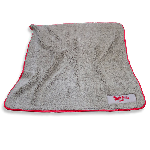 Utah Frosty Fleece blanket by Logo Brands, soft and cozy with Utah-themed design, perfect for staying warm.