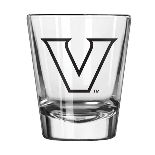 Vanderbilt 2oz Gameday shot glass with Vanderbilt logo, made of clear drinkware for fans and celebrations