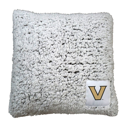 Vanderbilt Frosty Throw Pillow from Logo Brands featuring a soft, plush design with Vanderbilt team logo for comfortable decor.