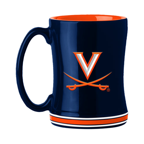 Virginia 14oz Relief Mug by Logo Brands, featuring a detailed relief design, perfect for coffee or tea.