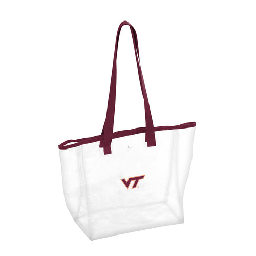 Virginia Tech Stadium clear bag by Logo Brands, transparent bag with Virginia Tech logo for stadium events and security.