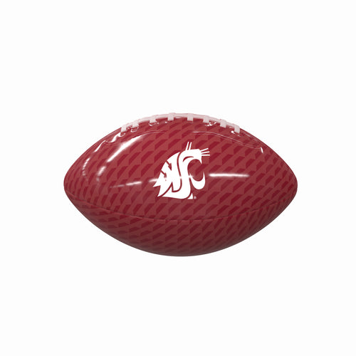 Glossy Washington State mini carbon fiber football by Logo Brands, ideal for recreation and display.