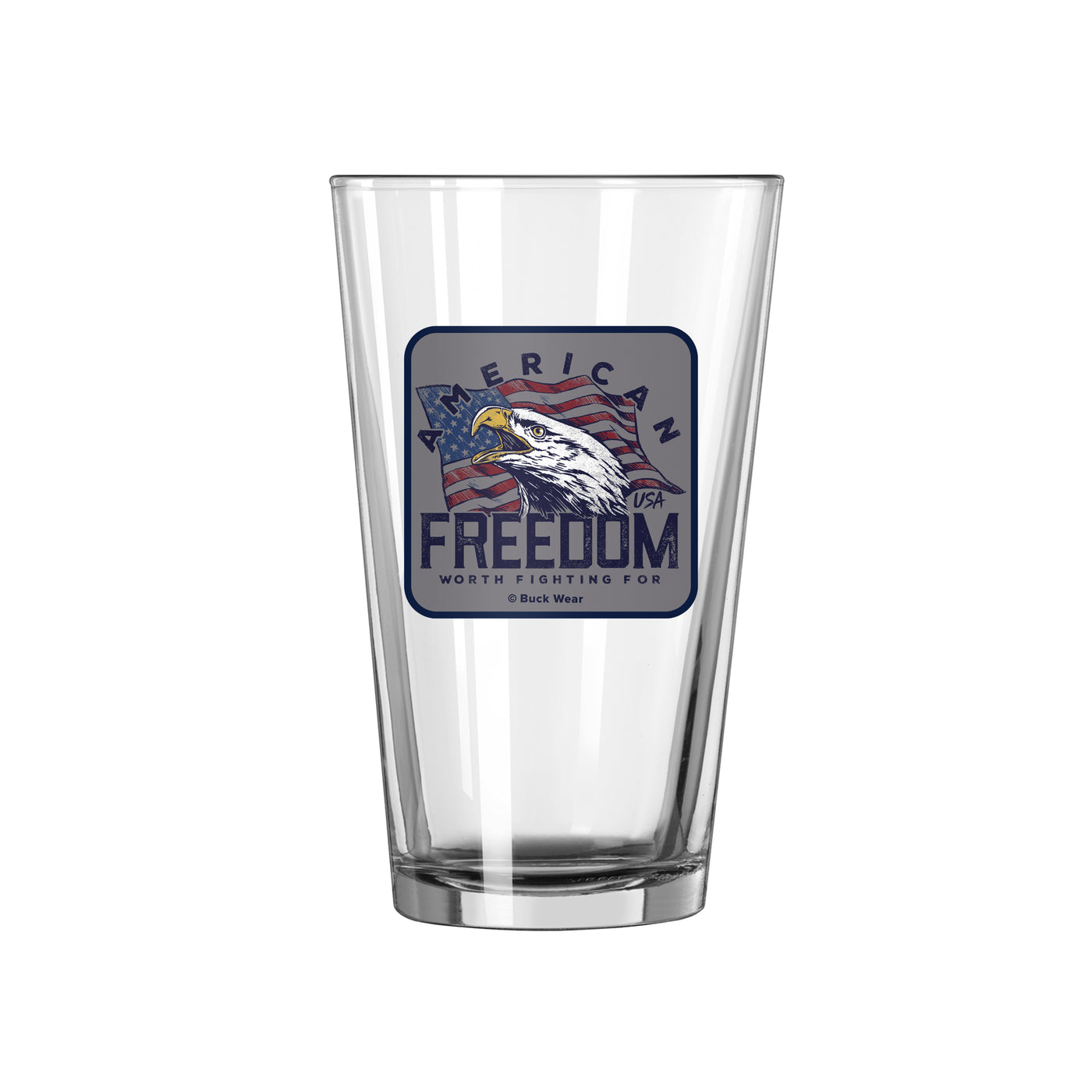 Eagle Worth Fighting For 16oz Pint Glass - Logo Brands
