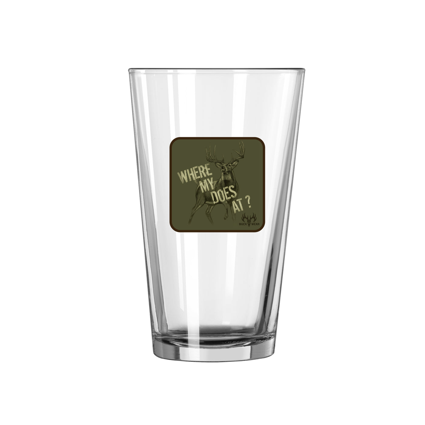 Where My Does At 16oz Pint Glass - Logo Brands