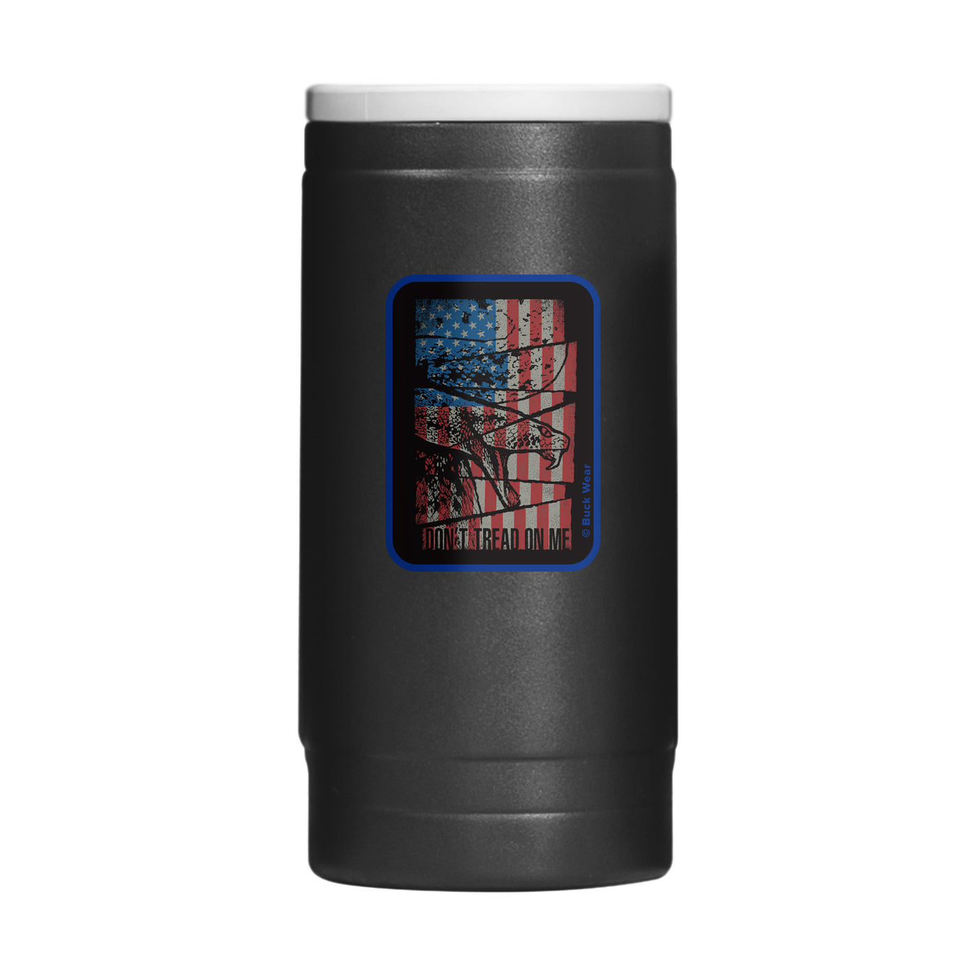 Don't Tread On Me 12oz Powder Coat Slim Can Coolie