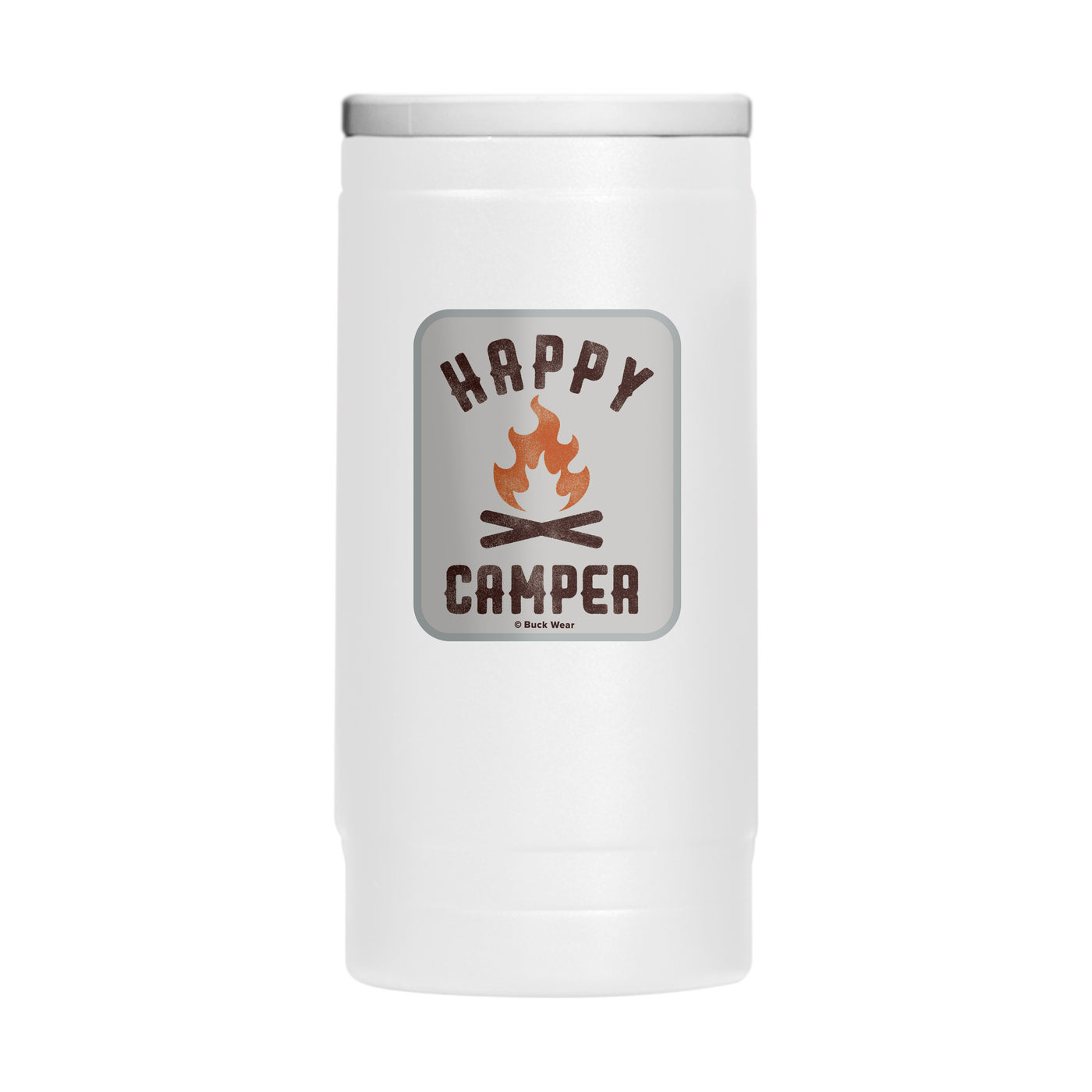 Happy Camper 12oz Powder Coat Slim Can Coolie