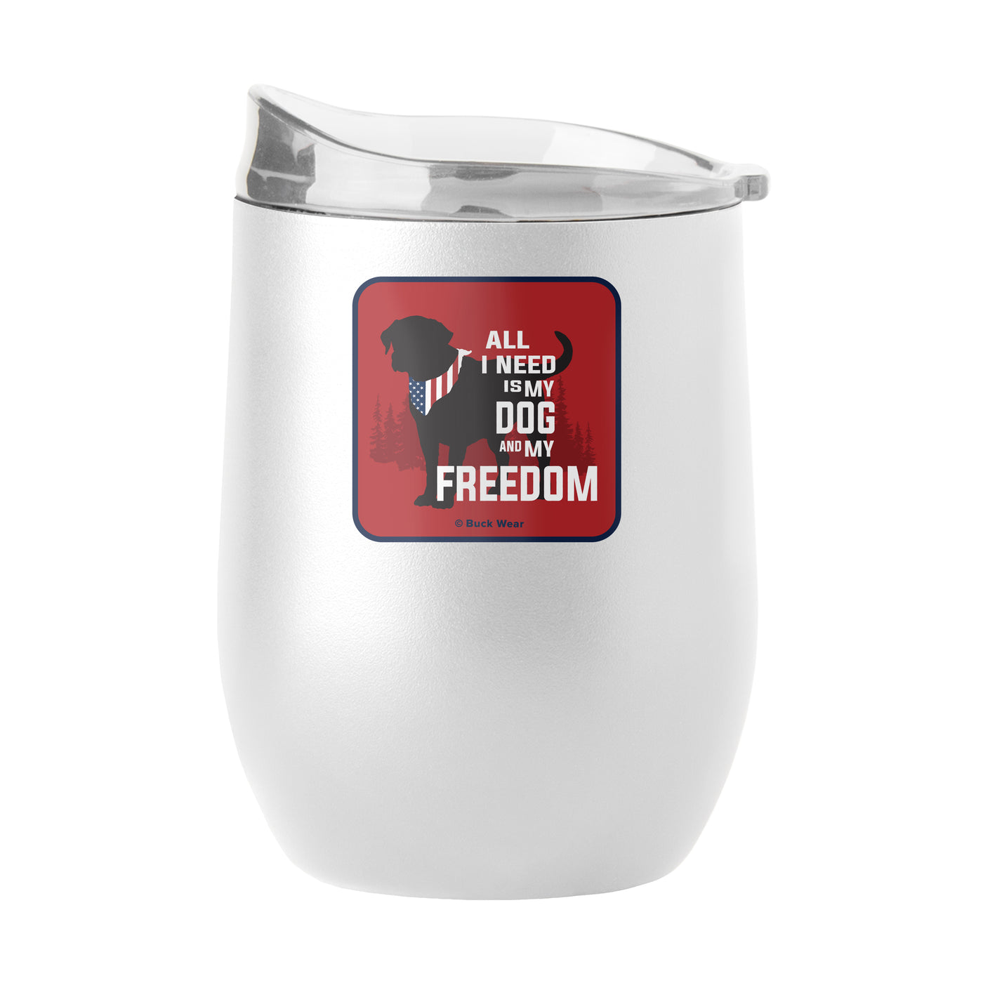 Freedom Dog 16oz Powder Coat Curved Bev