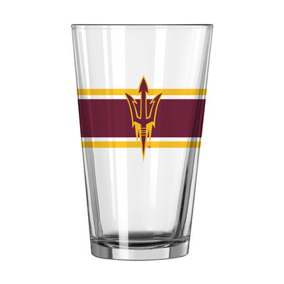 Arizona State 16oz Stripe Pint Glass - Logo Brands