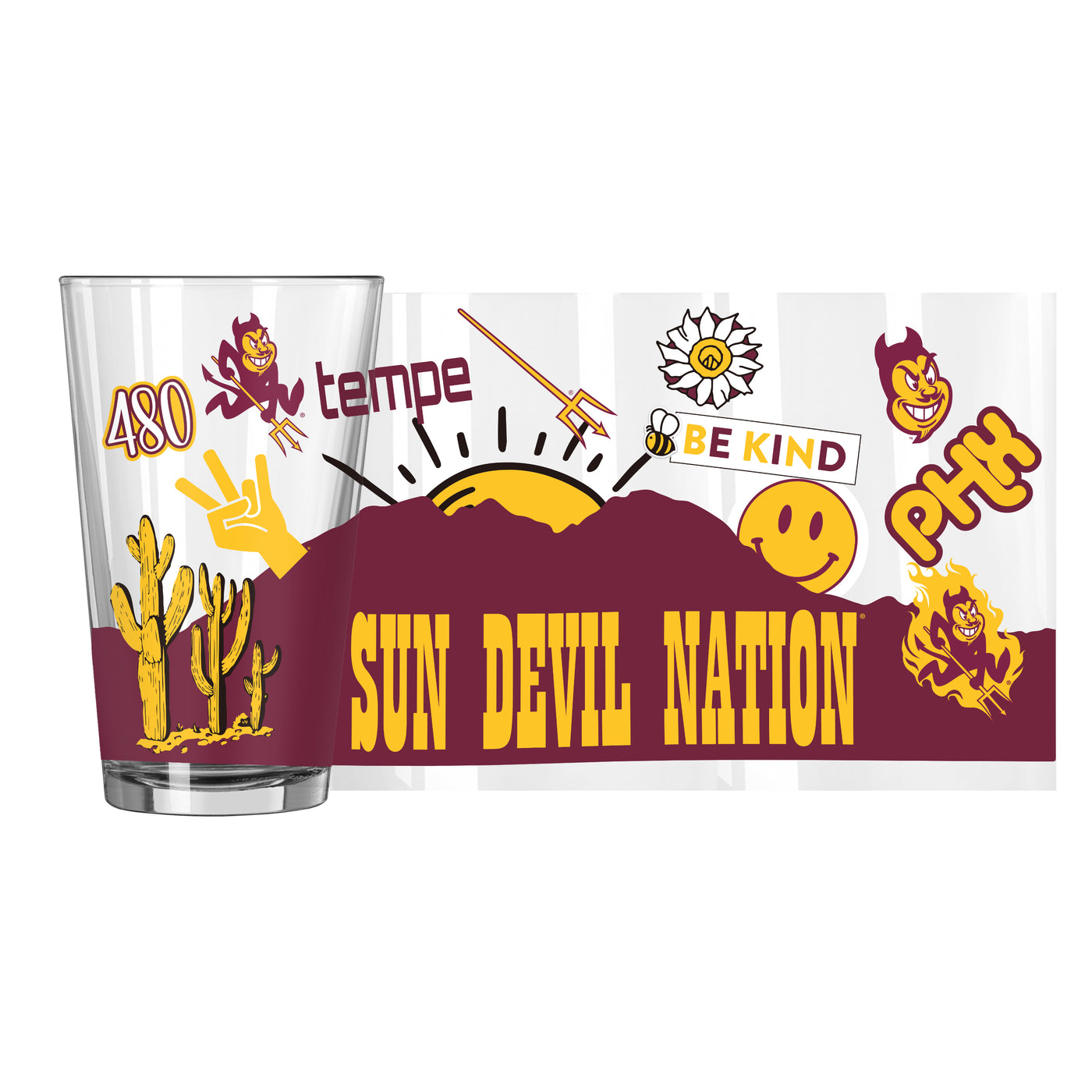 Arizona State 16oz Native Pint Glass - Logo Brands