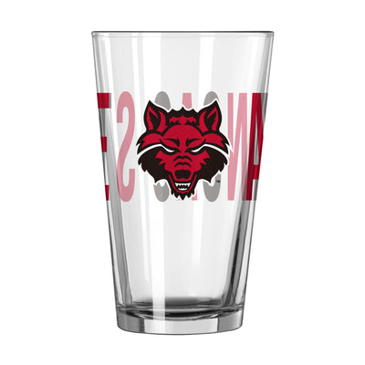Arkansas State 16oz Overtime Pint Glass - Logo Brands