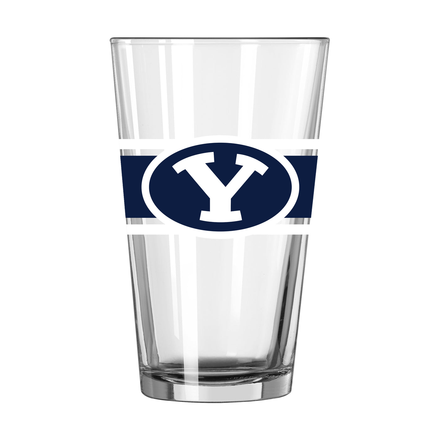 Brigham Young 16oz Stripe Pint Glass - Logo Brands