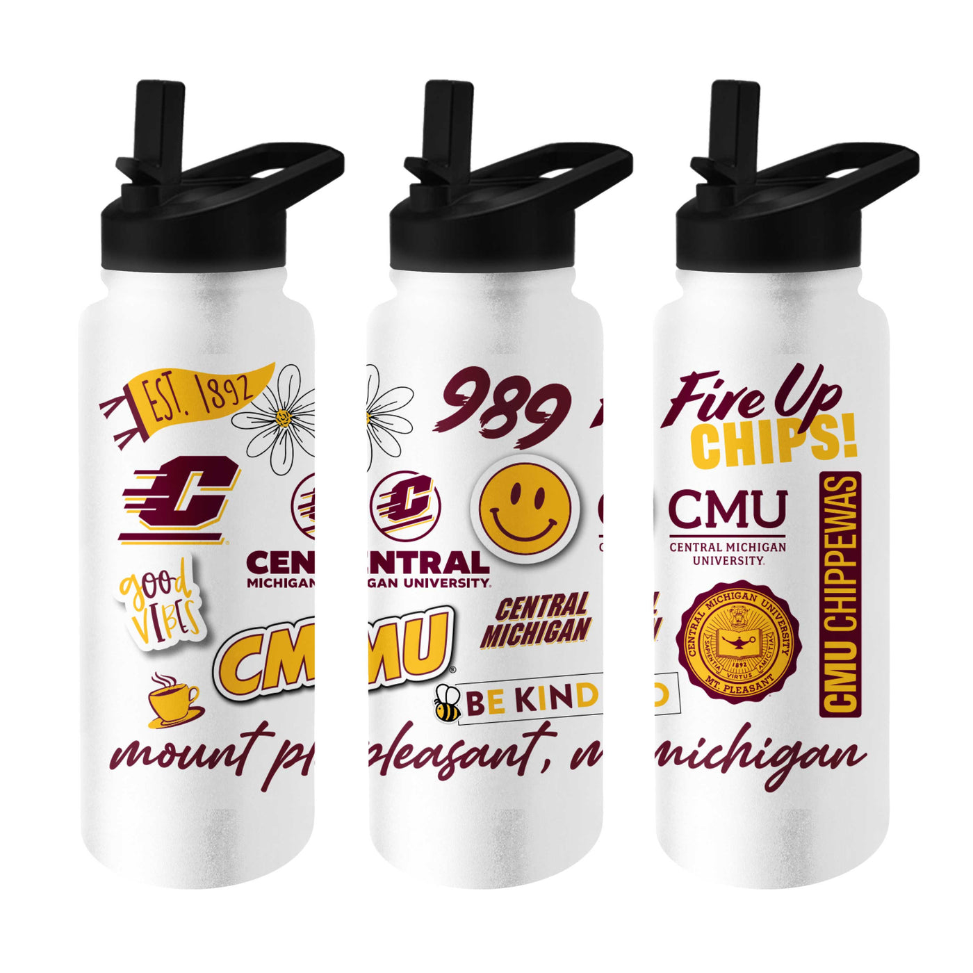 Central Michigan 34oz Native Quencher Bottle - Logo Brands