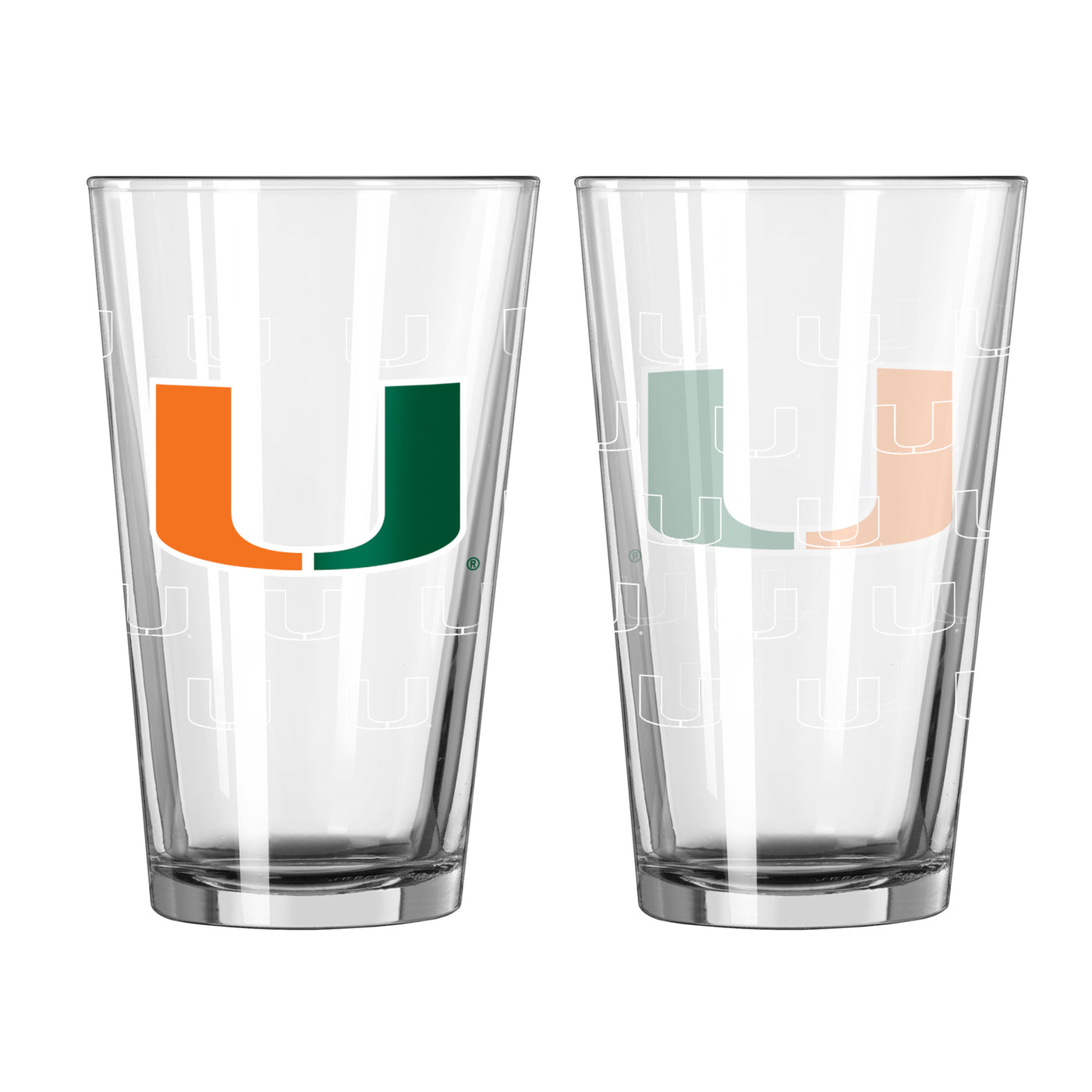 Miami 16oz Satin Etch Pint Glass - Logo Brands