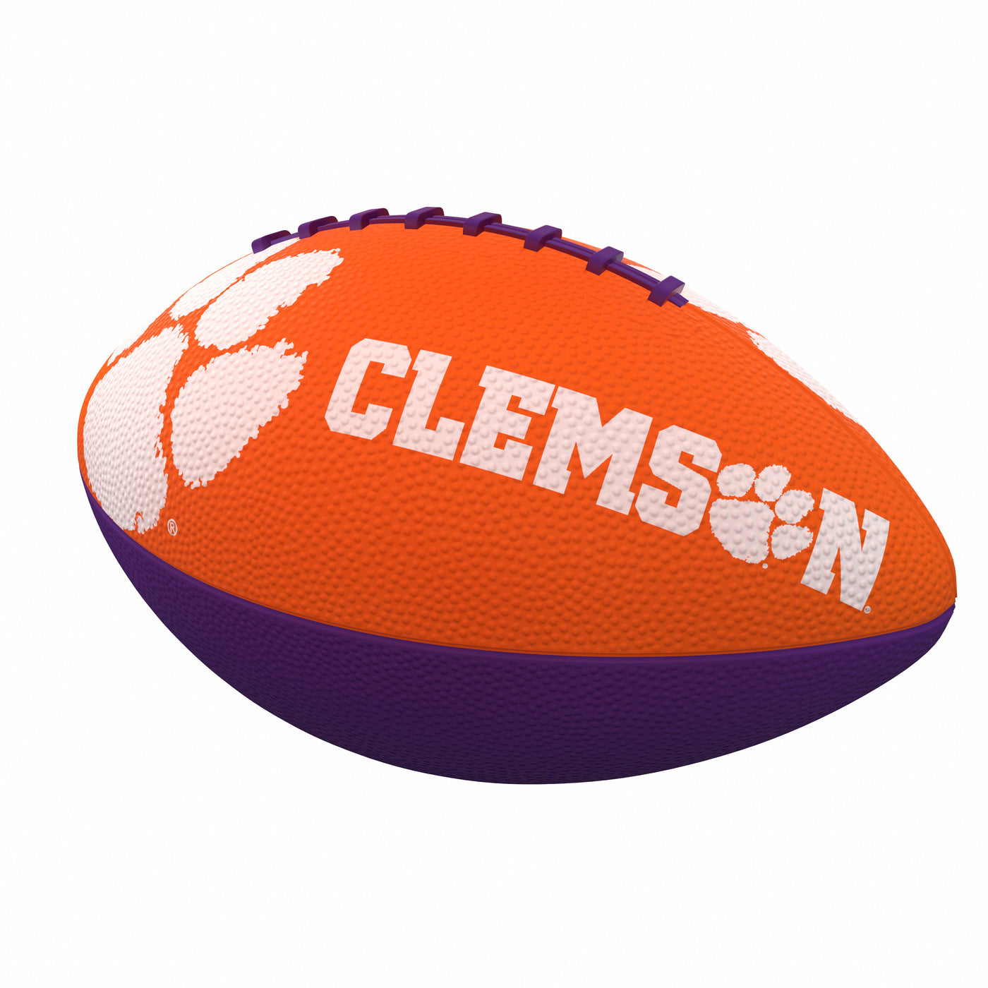 Clemson Combo Logo Junior-Size Rubber Football
