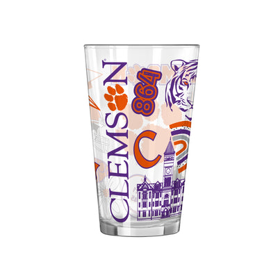 Clemson 16oz Native Pint Glass - Logo Brands