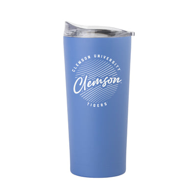 Clemson 20oz Retro Script Arctic Powder Coat Tumbler - Logo Brands