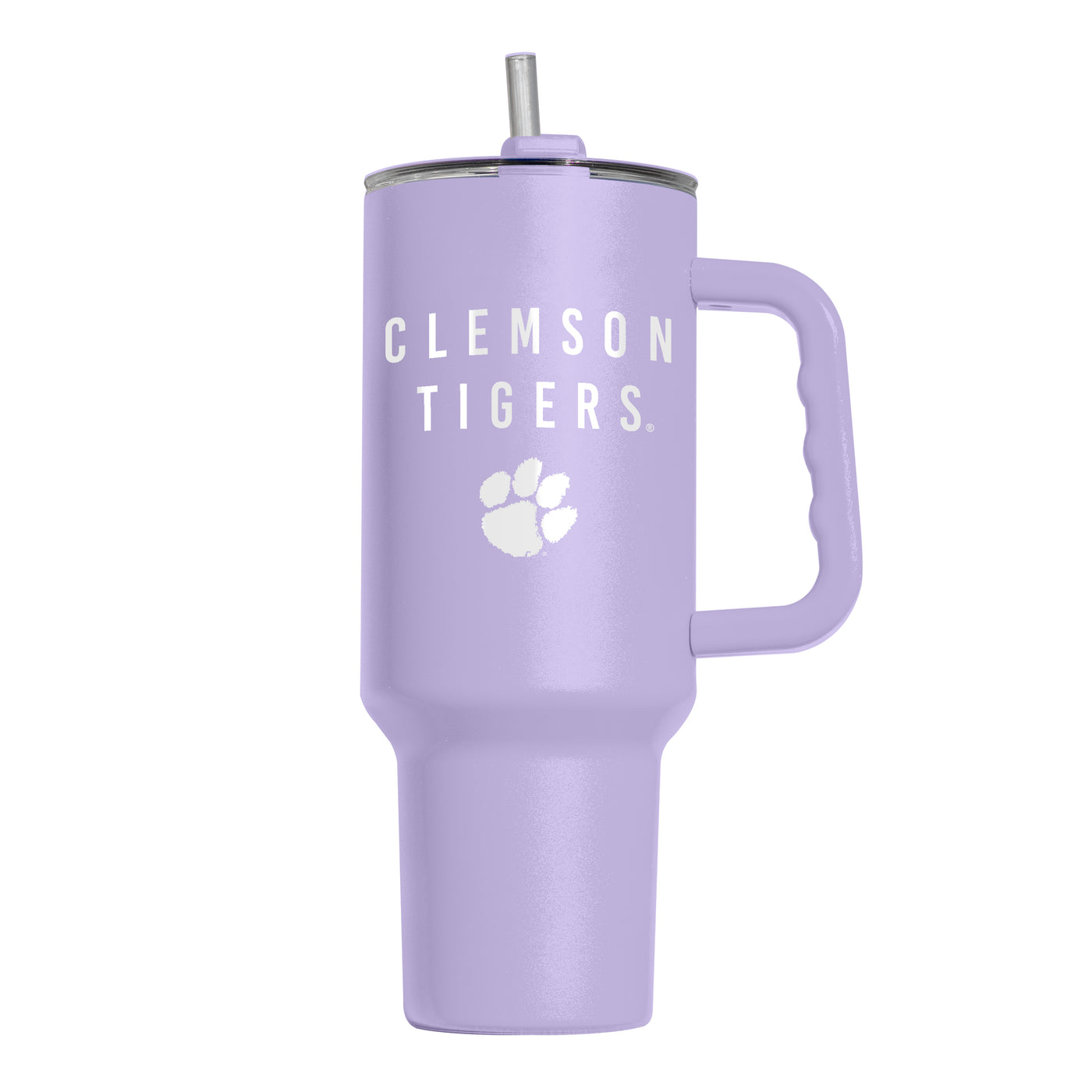 Clemson 40oz Tonal Lavender Powder Coat Tumbler - Logo Brands