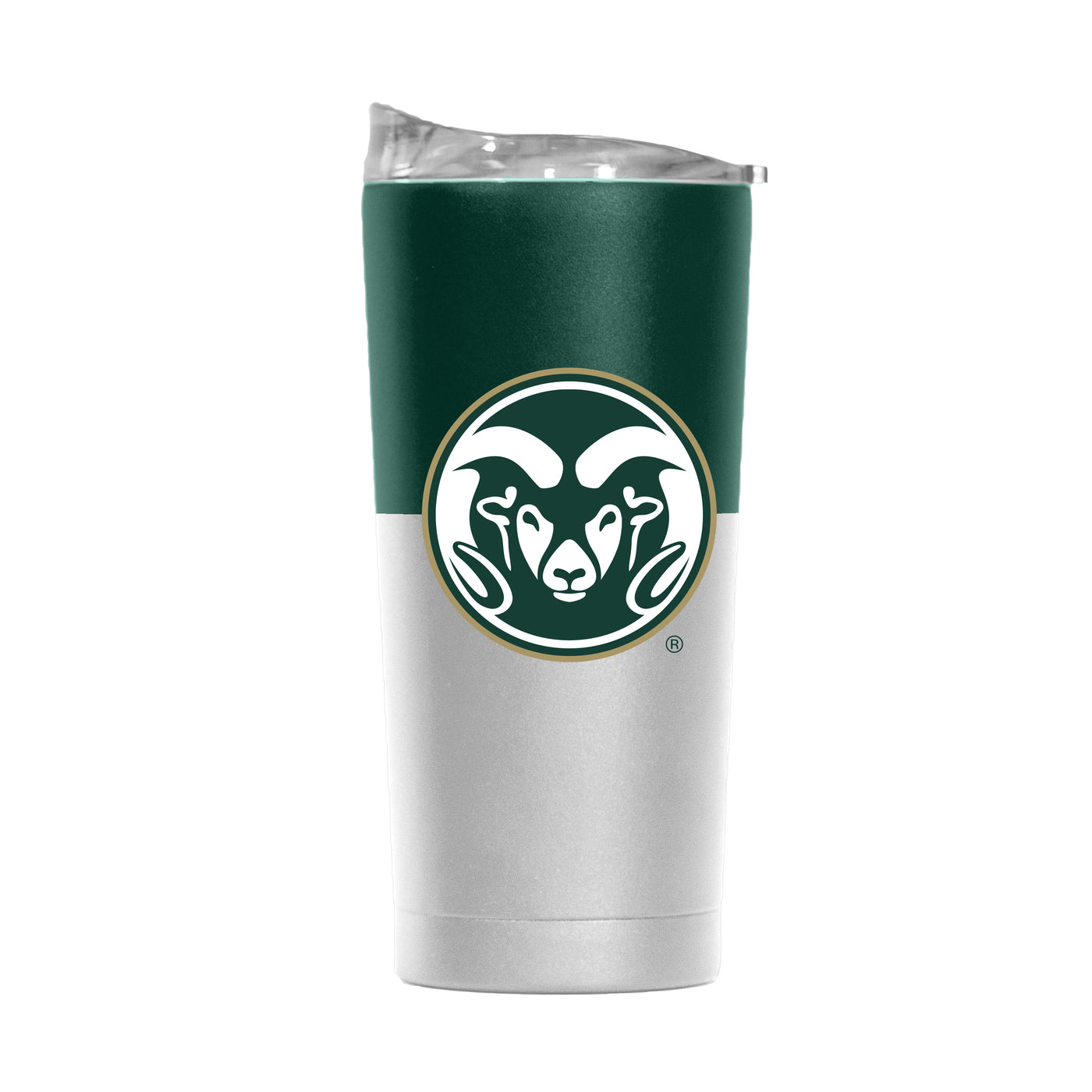 Colorado State 20oz Colorblock White Powder Coat Tumbler - Logo Brands