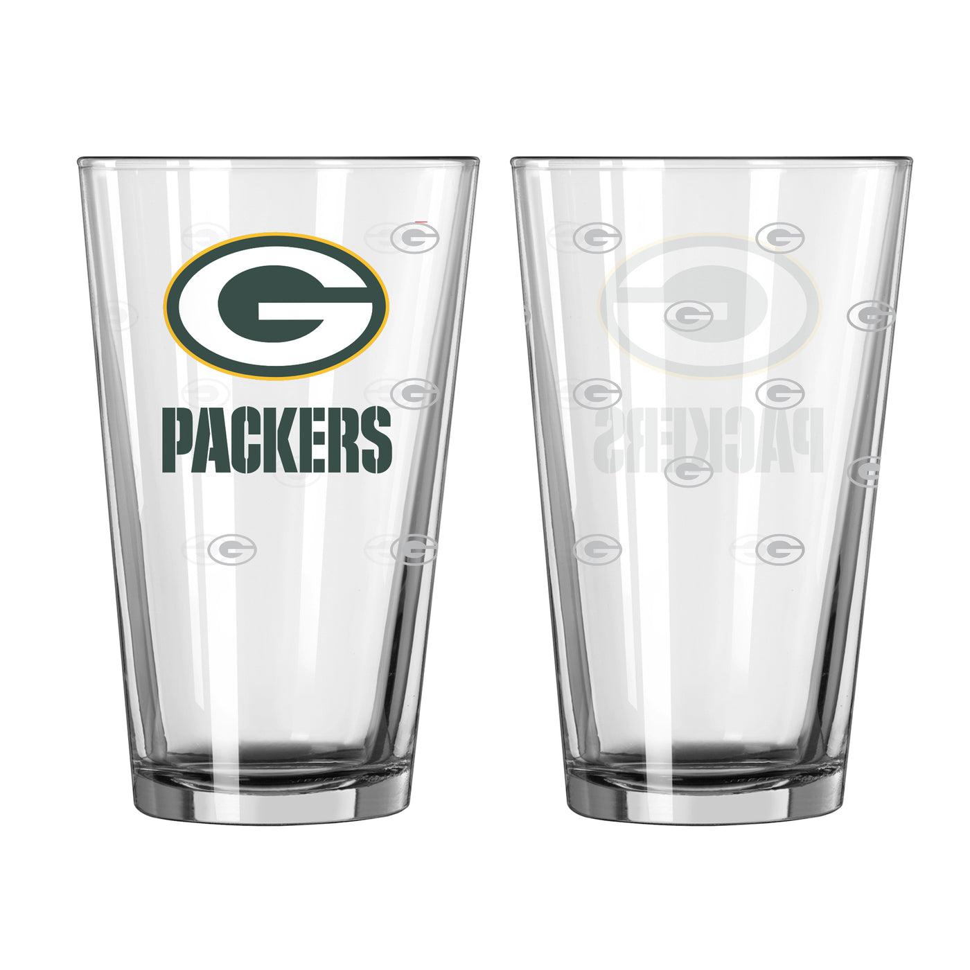 Green Bay Packers 16oz Satin Etch Pint Glass - Logo Brands