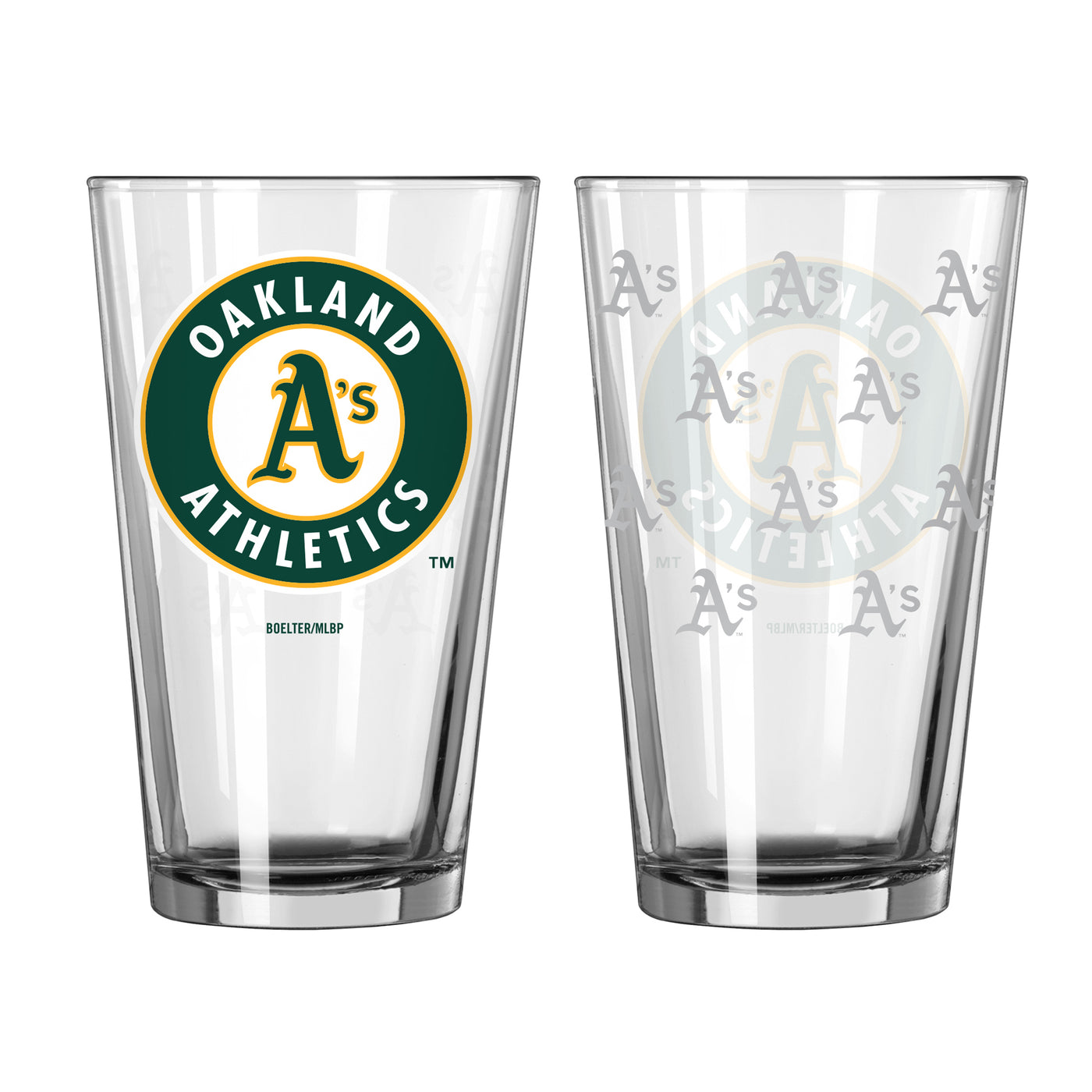 Oakland Athletics 16oz Satin Etch Pint Glass - Logo Brands