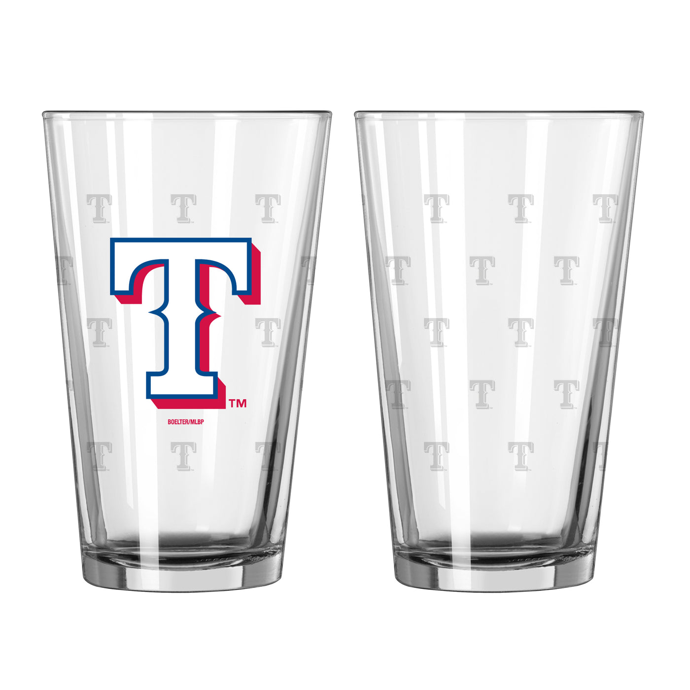 Texas Rangers 16oz Satin Etch Pint Glass - Logo Brands