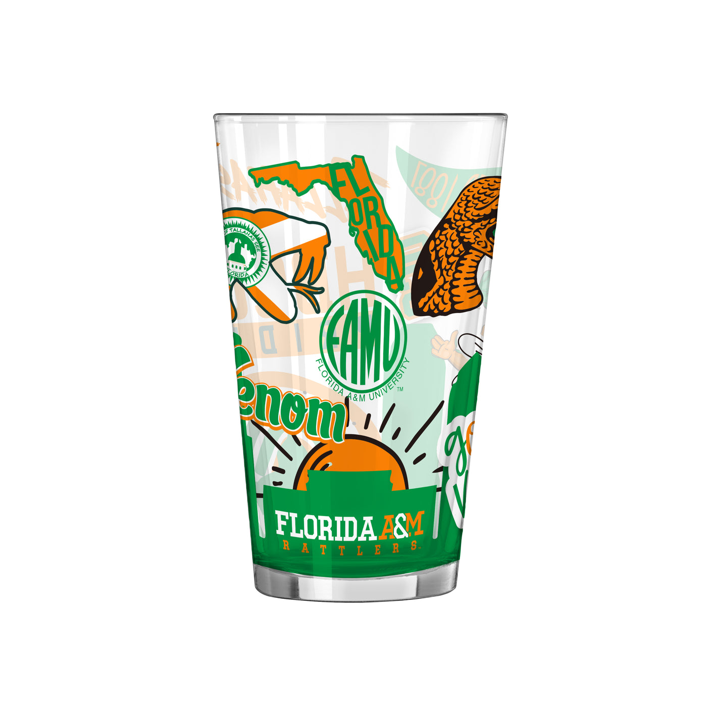 Florida A&M 16oz Native Pint Glass - Logo Brands