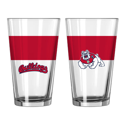 Fresno State 16oz Colorblock Pint Glass - Logo Brands